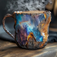 Coffee Mugs With Mineral Crystal Texture New Stylish Drinkware Set