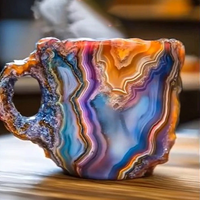 Coffee Mugs With Mineral Crystal Texture New Stylish Drinkware Set