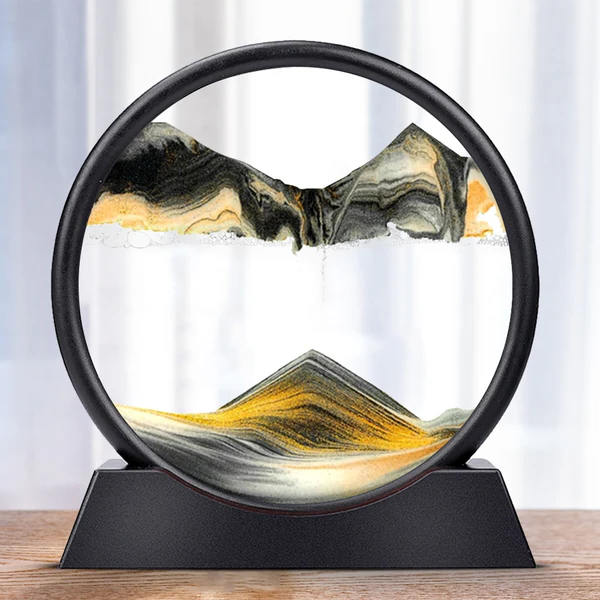 Sand Art Seascape Motion Frame With Flowing Beach Sand Display