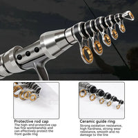 Telescopic Fishing Rod And Reel Combo Carbon Fiber For Saltwater And Freshwater