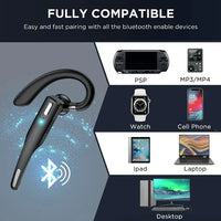 Bluetooth Headset Wireless 5.1 Dual Mic Noise Cancelling Trucker Earpiece