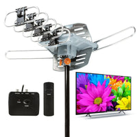 TV Antenna Long Range Digital HD 360° Directional Motor And Mounting Pole