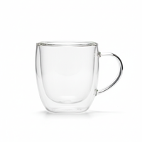 Clear Double Walled Glass Mug - Mugs