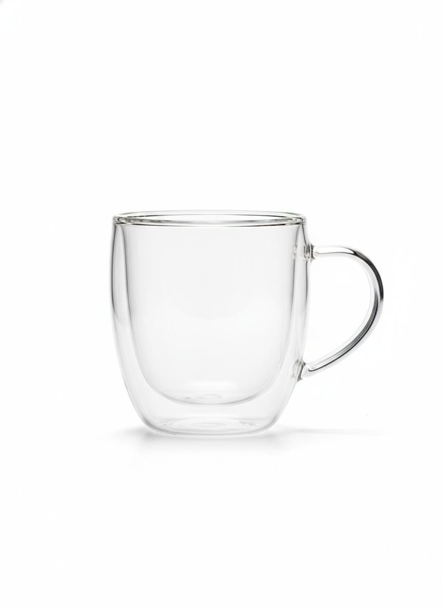 Clear Double Walled Glass Mug - Mugs