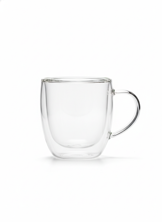 Clear Double Walled Glass Mug - Mugs