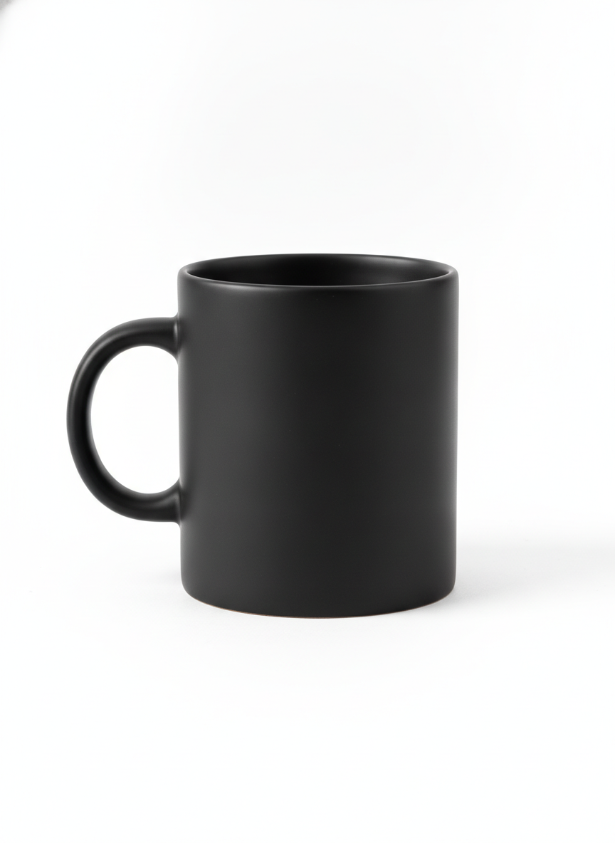 Black Matte Ceramic Coffee Mug - Mugs
