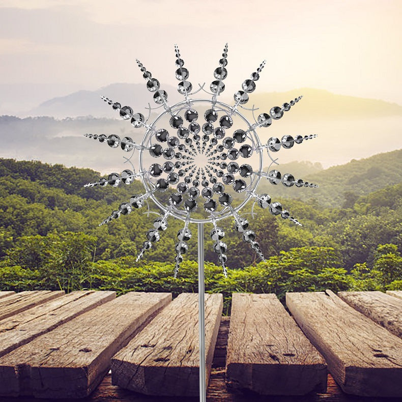 Kinetic Metal Windmill Spinner Anti-Rust Magical Outdoor Garden Decor